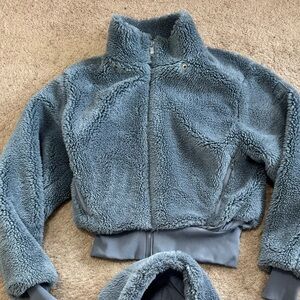 ALO Yoga Foxy Sherpa Jacket, Color Steel Blue, Size XS
